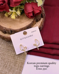 Korean Premium Leaf Design Crystal Tops Earrings - Luxury Waterproof Jewelry