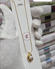 Luxury Stainless Steel Golden Pearl Necklace - Anti-Tarnish Waterproof Design