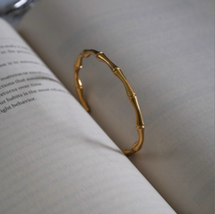 Luxury Stainless Steel Bamboo Bracelet - Waterproof Anti-Tarnish Golden Design