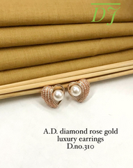 A.D. Diamond Rose Gold Luxury Pearl Earrings