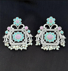 Beautiful Lightweight Elegant Earrings | Colorful Stone Design