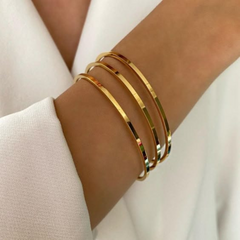 Stainless Steel Anti-Tarnish 3-Piece Bracelet Set – Golden