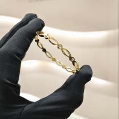 Stainless Steel Anti-Tarnish Adjustable Baby Bangles – Gold with Diamond Detailing